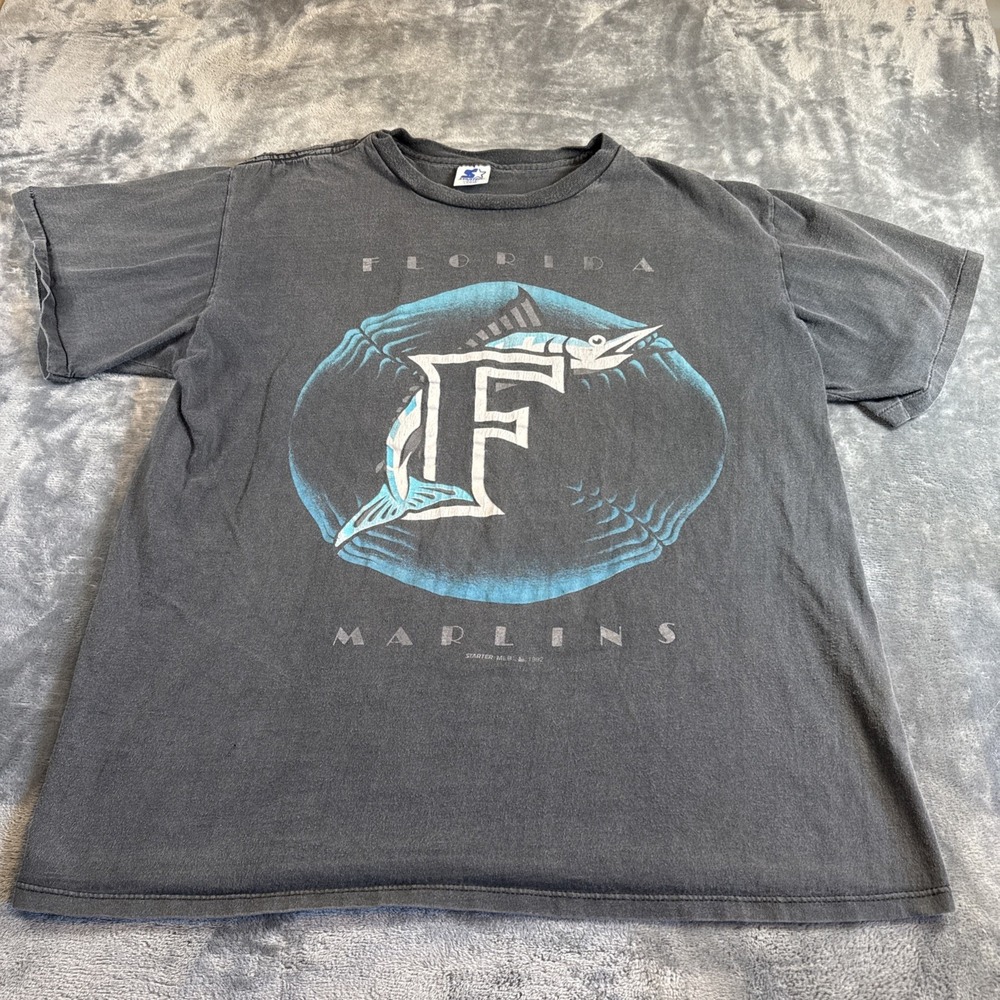 Starter Vintage 1992 Florida Marlins MLB Baseball Shirt Large Single Stitch